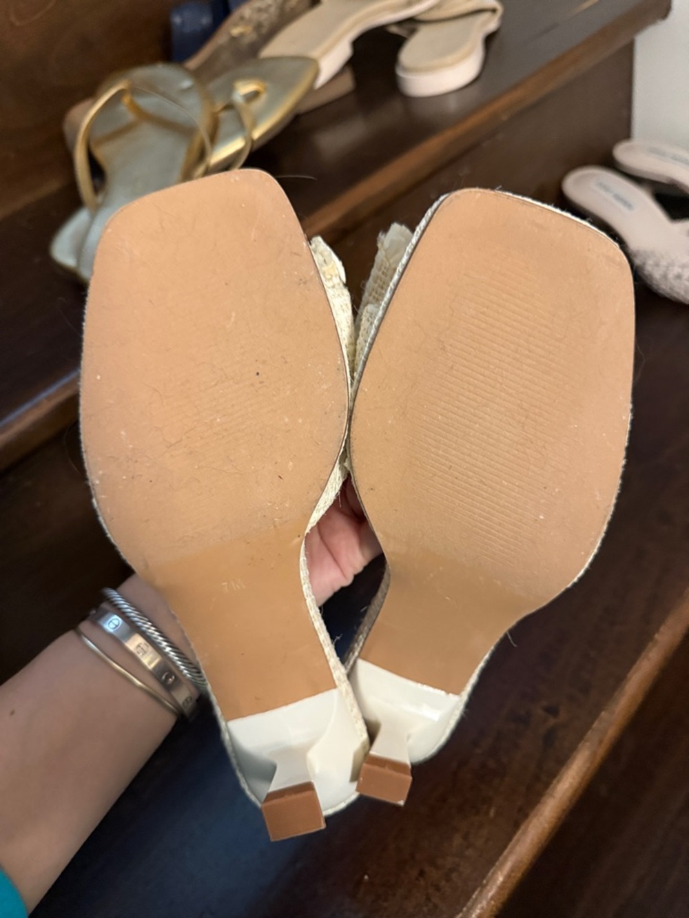 Cream Bow Slide Sandals - Picture 4 of 4
